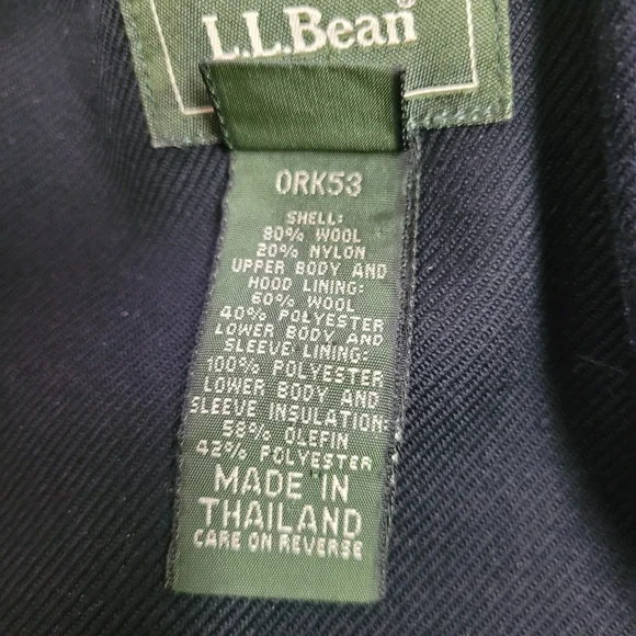 Women's L.L.Bean Wool Blend Coat With Removable Hood Large - Picture 7 of 11